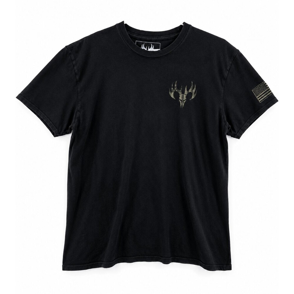Buck Wear Faith Family Flag Freedom T Shirt Mens Large Black Patriotic USA Deer